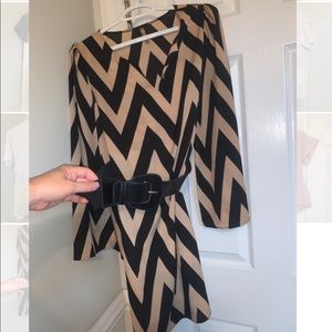 Coii chevron belted dress